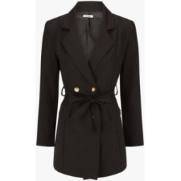 stand-prive.com Blazer long uni ceinturé - Noir noir 36 female