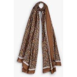 stand-prive.com Foulard en soie mélangée imprimé léopard - Beige beige T.U female