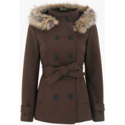 stand-prive.com Manteau ceinturé à fermeture croisé et capuche amovible - Chocolat chocolat 36 female