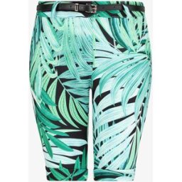 stand-prive.com Bermuda à ourlets imprimé feuilles tropicales - Vert vert 36 female