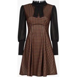 stand-prive.com Robe imprimé pied de poule à col lavallière - Marron marron 36 female