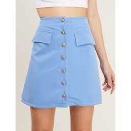 stand-prive.com Mini jupe à boutons contrastants - bleu ciel bleu-ciel 36 female