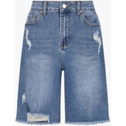 stand-prive.com Bermuda droit à bord effilochés - Bleu denim bleu-denim 34 female