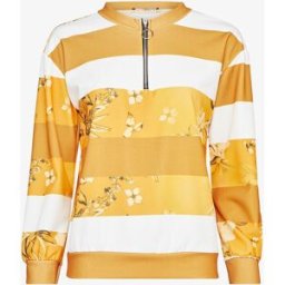 stand-prive.com Sweat zippé style survêtement à rayures et imprimé fleuri - Moutarde moutarde 36 female