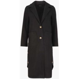 stand-prive.com Manteau long à bords asymétriques et détail boutons - Noir noir 36 female