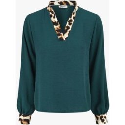 stand-prive.com Blouse à bords imprimé léopard - Vert forêt vert-foret 36 female