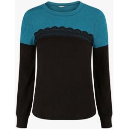 stand-prive.com Pull fin et bande en dentelle - Bleu canard bleu-canard 36 female