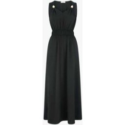 stand-prive.com Robe unie à empiècement perles en bois - Noir noir 36 female