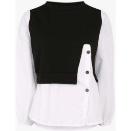 stand-prive.com Sweat style chemise en trompe l'oeil - Blanc blanc 36 female