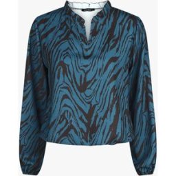 stand-prive.com Top col volanté imprimé zèbre - Bleu canard bleu-canard 36 female