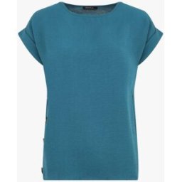 stand-prive.com Top fluide uni boutonné à manches courtes - Bleu canard bleu-canard 36 female