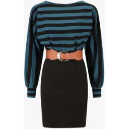 stand-prive.com Robe courte ajustée bi-matière à rayures - Bleu canard bleu-canard 36 female