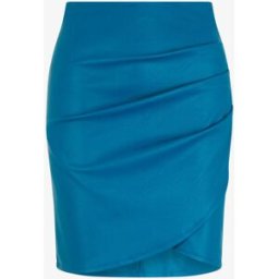 stand-prive.com Jupe effet drapé en simili - Bleu canard bleu-canard 36 female
