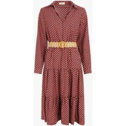 stand-prive.com Robe mi-longue imprimé fleurs graphiques - Noir/vieux rose noir-vieux-rose 36 female