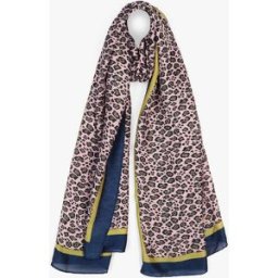 stand-prive.com Foulard en soie mélangée imprimé léopard - Bleu bleu T.U female