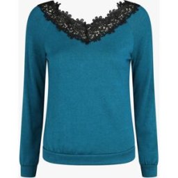 stand-prive.com Pull fin droit col bateau en crochet - Bleu canard bleu-canard 36 female