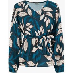 stand-prive.com Blouse élastiquée à imprimé feuillage - Bleu canard bleu-canard 36 female