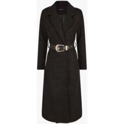 stand-prive.com Manteau long droit à ceinture - Noir noir 36 female