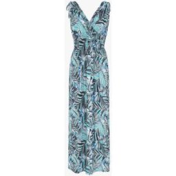 stand-prive.com Robe longue élastiquée imprimé feuilles tropicales - Bleu canard bleu-canard 36/38 female