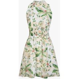 stand-prive.com Robe patineuse courte sans manches imprimé lys - Blanc blanc 36 female