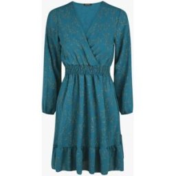 stand-prive.com Robe évasée motif feuilles pailletées - Bleu canard bleu-canard 36 female