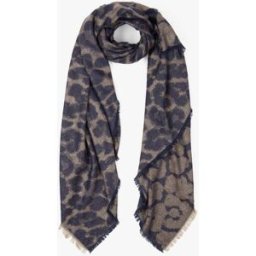 stand-prive.com Foulard imprimé léopard irisé à bords effilochés - Marine marine T.U female