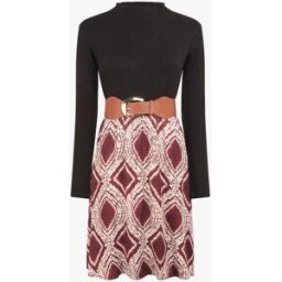 stand-prive.com Robe évasée bi-matière imprimé fantaisie - Prune prune 36 female