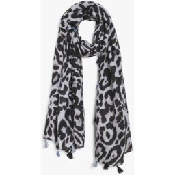 stand-prive.com Foulard à imprimé léopard et pampilles - Gris gris T.U female