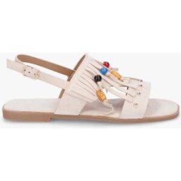 stand-prive.com Sandales en suédine à franges et perles de bois - Beige beige 36 female