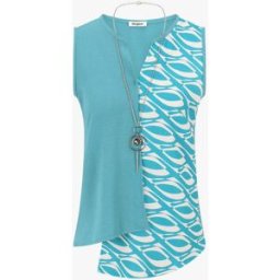 stand-prive.com Top sans manches asymétriques imprimé graphique - Turquoise turquoise 36 female