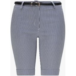 stand-prive.com Bermuda à revers imprimé rayures - Bleu marine bleu-marine 36 female