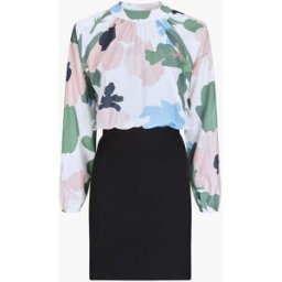 stand-prive.com Robe bi-matière imprimé à col montant - Blanc blanc 36 female