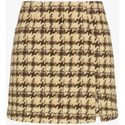 stand-prive.com Mini-jupe fendue en feutrine imprimé pied de poule - Camel camel 38/40 female