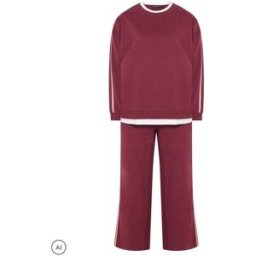 Yours Curve Yours Curve 2-in-1 Sweat Top & Jogger Set rouge FR 56-58 (EU 54-56)
