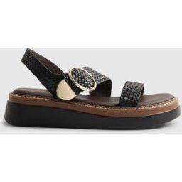River Island River Island Weave Two Part Ring Buckle Flatform Sandals Noir EU 38 (UK 5)