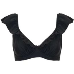 pourmoi Pour Moi Black Bermuda Underwired Frill Bikini Top Noir 100 C