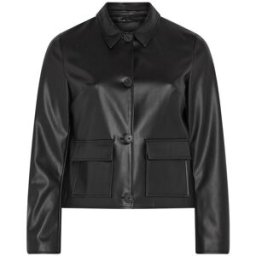 Yours Curve Yours Curve Faux Leather Button Jacket Noir FR 50 (EU 48)