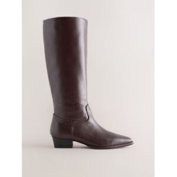 Next Standard Foot With Slim Calf Forever Comfort? Chisel Toe Western Style Leather Knee High Boots rouge EU 41 (UK 7)