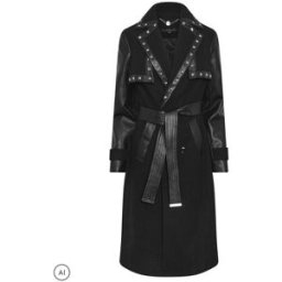 Star by Julien MacDonald Star by Julien MacDonald Faux Leather Trim Coat Noir FR 50 (EU 48)