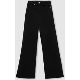 Reiss Reiss Jas Cotton-Modal Wide-Leg Jeans Noir FR 40R (W27)