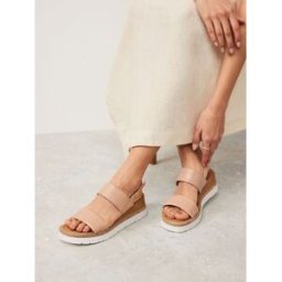 next Blush Pink Standard/Wide Fit Forever Comfort Leather Sport Bling Wedges Nue