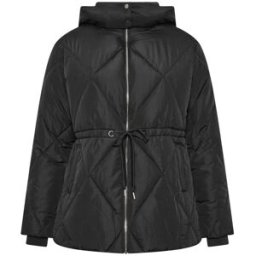 Yours Curve Yours Curve Diamond Quilted Puffer Coat Noir FR 50 (EU 48)
