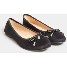 Long Tall Sally Long Tall Sally Faux Suede Ballerina Pumps Noir EU 42 (UK 9)