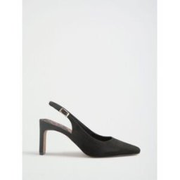 Love & Roses Love & Roses Mid Heel Faux Suede Chisel Toe Slingback Courts Noir EU 39 (UK 6)