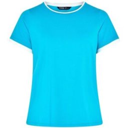 Yours Curve Yours Curve Blue Premium Interlock Ringer T-Shirt bleu FR 46 (EU 44)