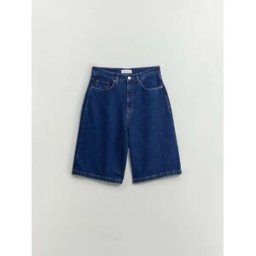 bhoem Bermuda long taille mi-haute bleu FR 36 (EU 34)