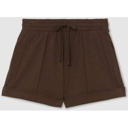 reiss Reiss Willa Cotton-Blend Drawstring Sweat Shorts Brun M (FR 42-44)