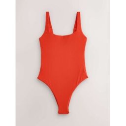 Next Maillot de bain côtelé à col carré rouge FR 38 (EU 36)