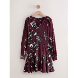 Next Mini-robe trapèze à manches longues rouge FR 36 (EU 34)