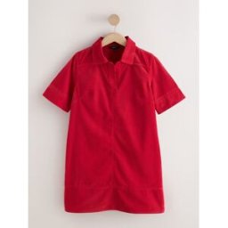 Next Mini robe à Manches courtes sur Head Velours côtelé rouge M Regular (FR 42-44)
